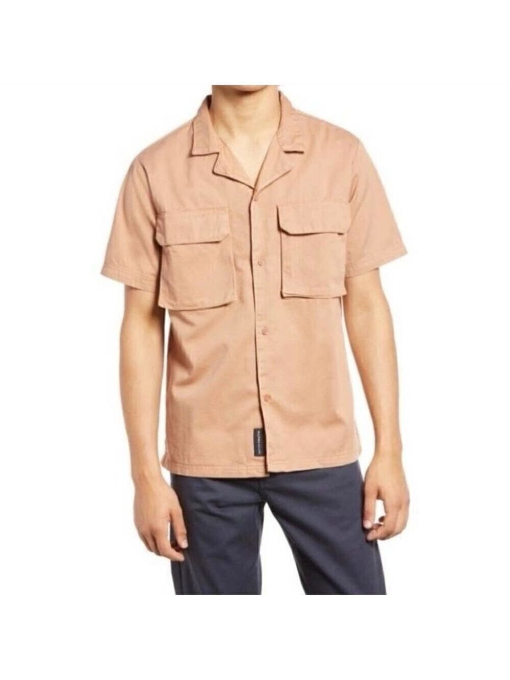 New Native Youth | 3D Pocket Cotton Button-Up Camp Shirt